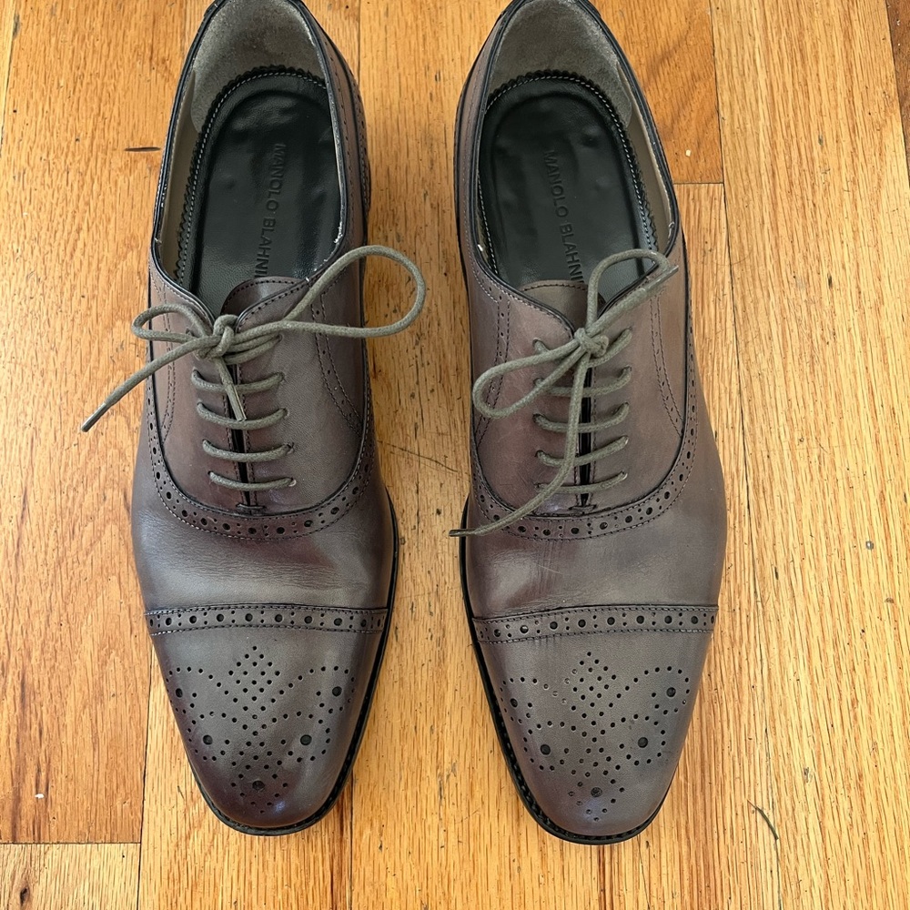 Men’s Manolo Blahnik “Witney” Lace Up Cap Toe Oxford